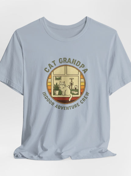 "Cat Grandpa Indoor Adventure Crew" Unisex Jersey Short Sleeve Tee