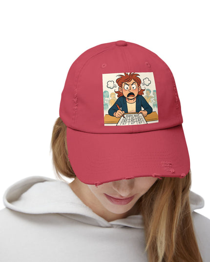 "67 with a Frustrated Math Teacher" - Unisex Distressed Cap