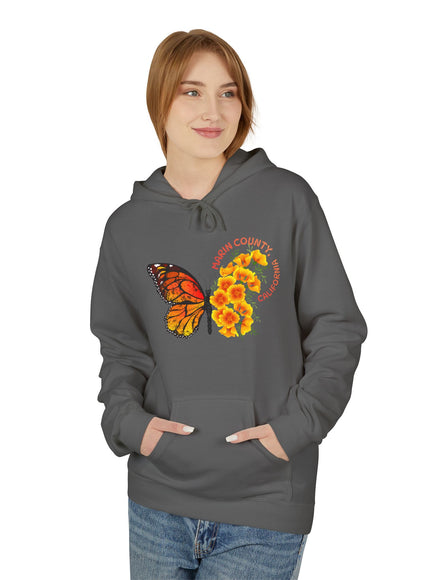 "Butterflies and Poppies Marin County, California" Unisex Midweight Softstyle Fleece Hoodie