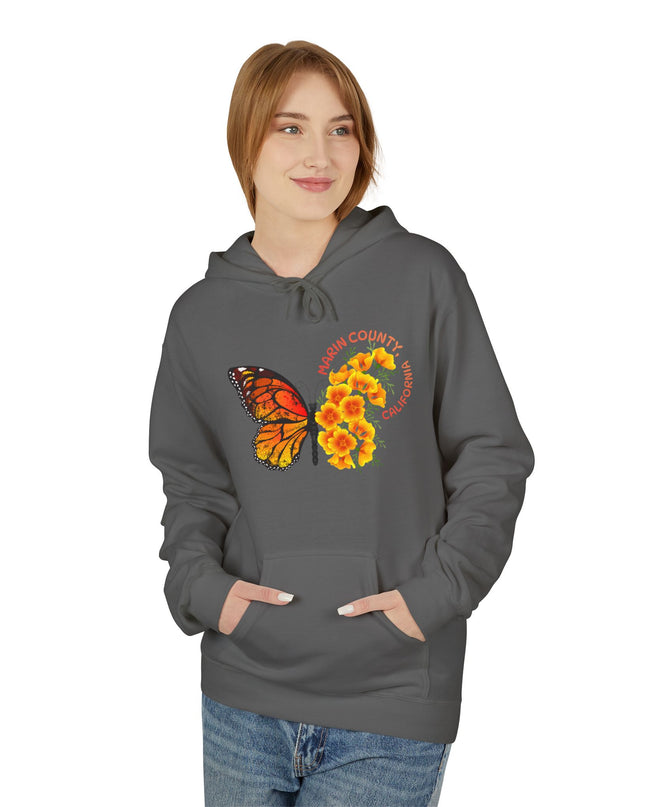 "Butterflies and Poppies Marin County, California" Unisex Midweight Softstyle Fleece Hoodie