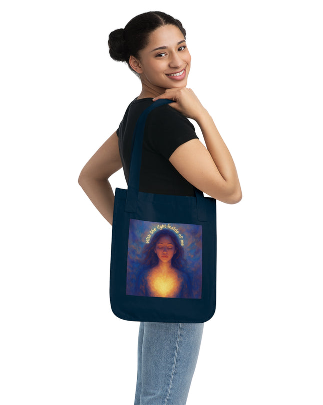 "With the Light Inside of Me" Organic Canvas Tote Bag