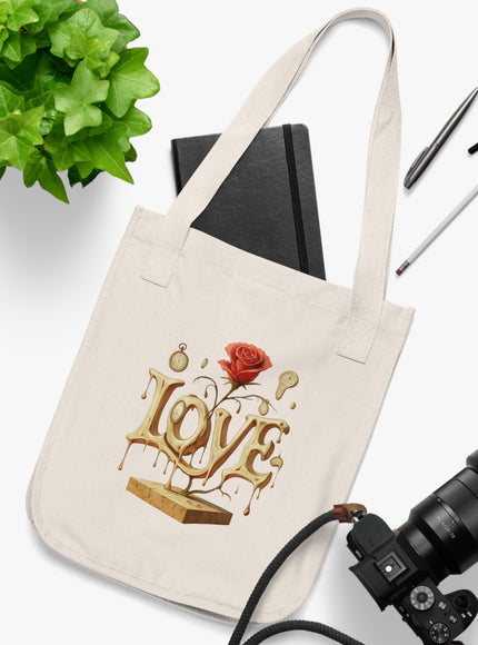 "Love (Salvador Dali style)" Organic Canvas Tote Bag
