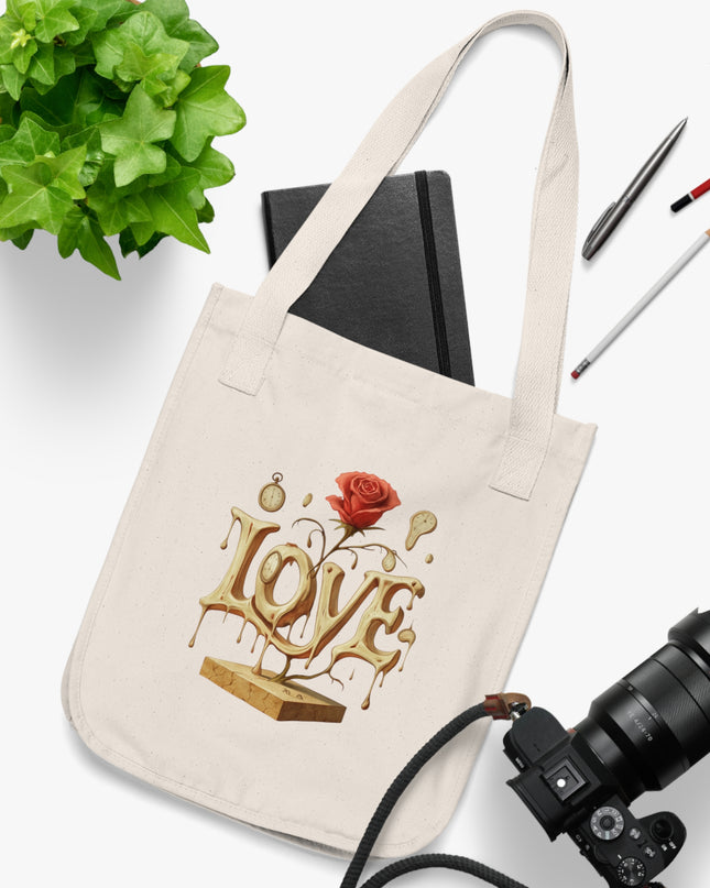 "Love (Salvador Dali style)" Organic Canvas Tote Bag