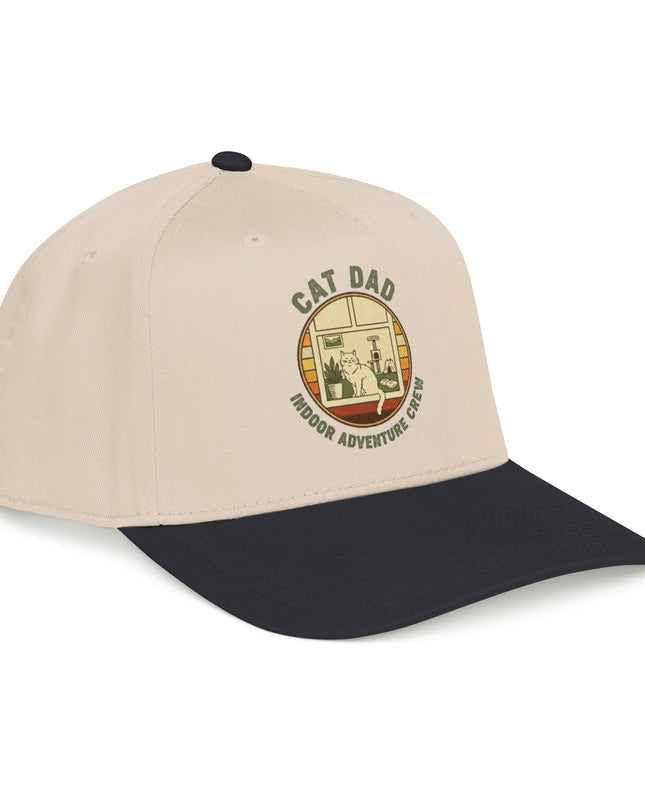 "Cat Dad Indoor Adventure Crew" Mid Profile Baseball Cap