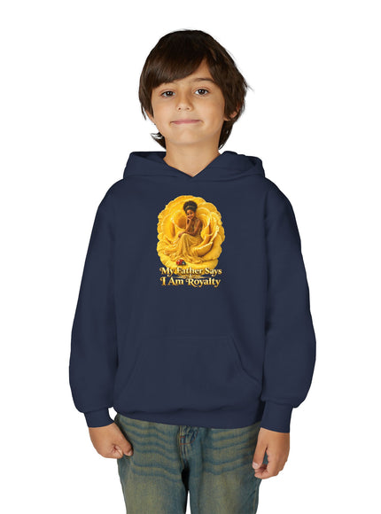 "My Father Says I am Royalty" Youth Heavy Blend Hooded Sweatshirt