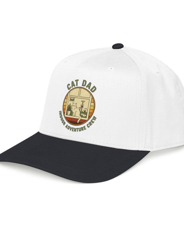 "Cat Dad Indoor Adventure Crew" Mid Profile Baseball Cap