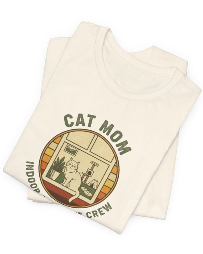 "Cat Mom Indoor Adventure Crew" Unisex Jersey Short Sleeve Tee