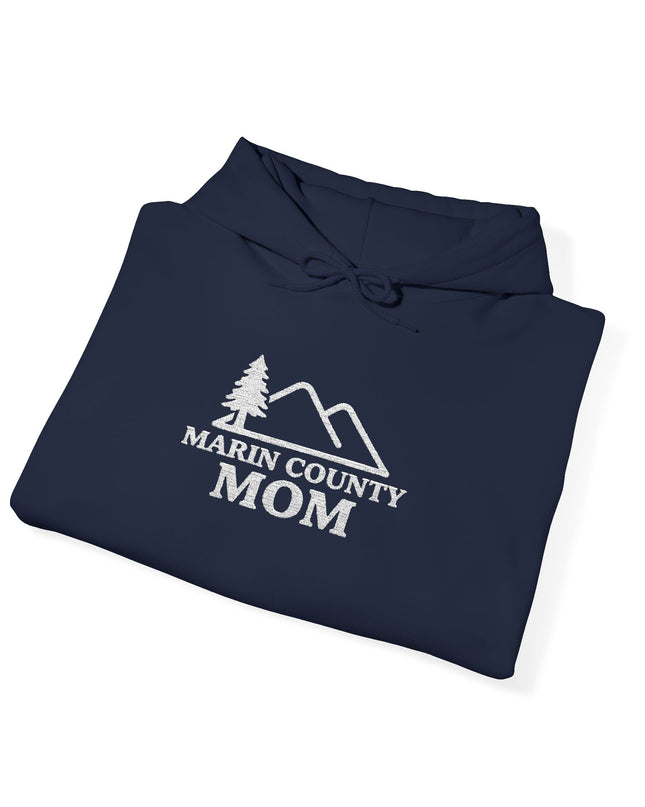 "Marin County Mom" Embroidered Unisex Heavy Blend Hooded Sweatshirt