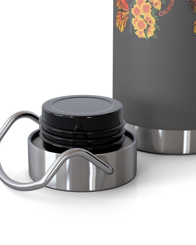 "Butterflies and Poppies Marin County, California" Copper Vacuum Insulated Bottle, 22oz