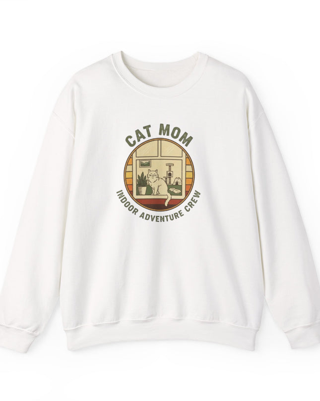 "Cat Mom Indoor Adventure Crew" Unisex Adult Sweatshirt