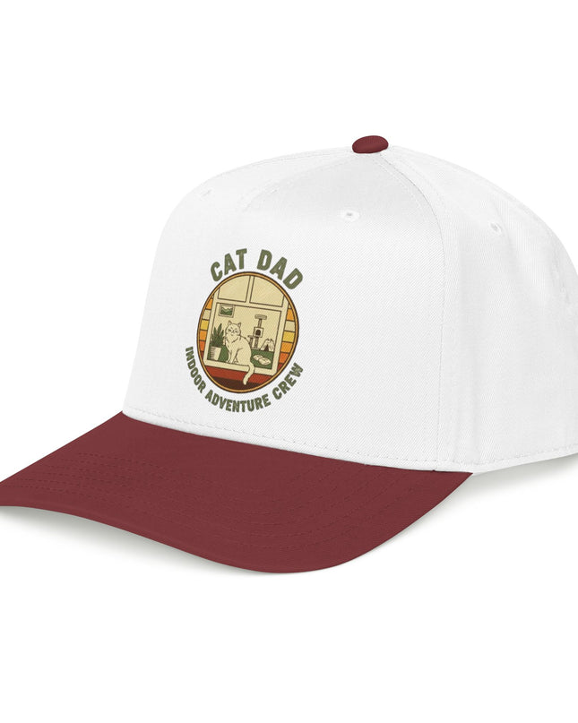"Cat Dad Indoor Adventure Crew" Mid Profile Baseball Cap