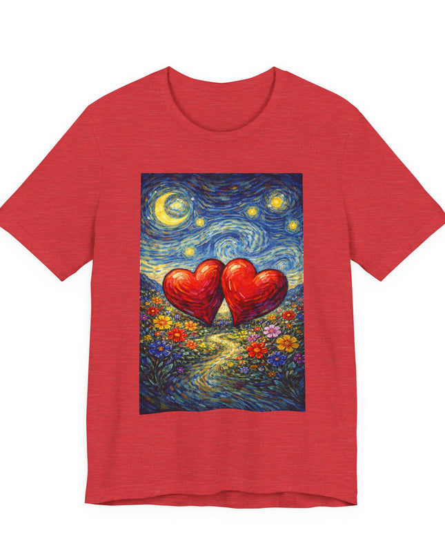 "Valentine's Day - Vincent Van Gogh Style" Unisex Jersey Short Sleeve Tee