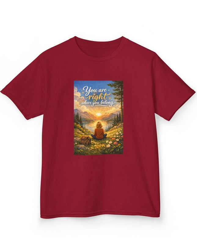 "You Are Right Where You Belong" Kids Heavy Cotton Tee