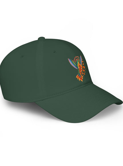 "Hummingbird and Poppies" Low Profile Baseball Cap