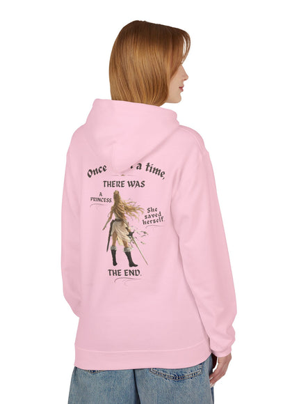 "She Saved Herself V1" (Ink both sides) Unisex Midweight Softstyle Fleece Hoodie