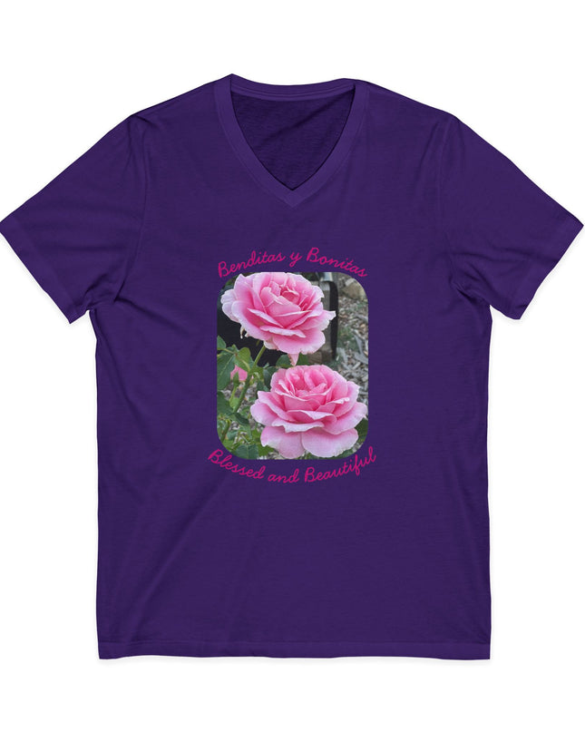 "Blessed and Beautiful" Ladies' V-Neck T-Shirt