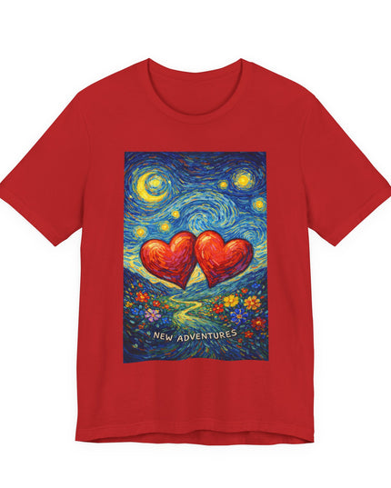 "Valentine's Day, New Adventures - Vincent Van Gogh Style" Unisex Jersey Short Sleeve Tee