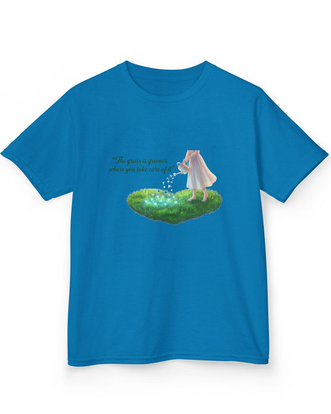 "The Grass is Greener Where You Take Care of It" Kids Heavy Cotton Tee