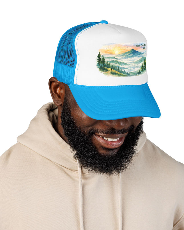 "Marin County, Where the Hills Meet the Sky" Foam Trucker Hat
