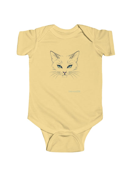 "Cat Face Sketch" Infant Fine Jersey Bodysuit