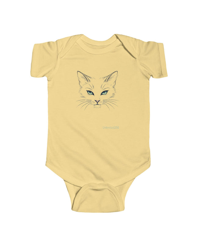 "Cat Face Sketch" Infant Fine Jersey Bodysuit