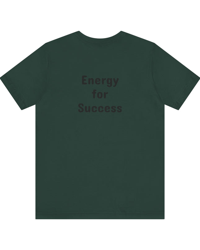 "Energy for Success" with a black and white drawing of a tree, Unisex Jersey Short Sleeve Tee