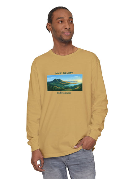 "Marin County - Endless Views" Unisex Garment-dyed Long Sleeve T-Shirt