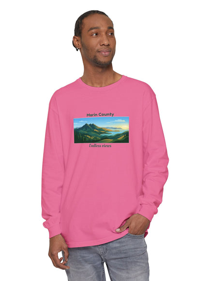 "Marin County - Endless Views" Unisex Garment-dyed Long Sleeve T-Shirt