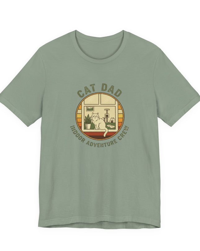"Cat Dad Indoor Adventure Crew" Unisex Jersey Short Sleeve Tee