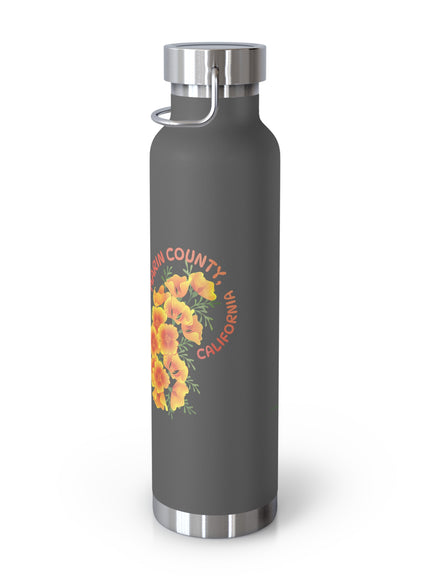 "Butterflies and Poppies Marin County, California" Copper Vacuum Insulated Bottle, 22oz