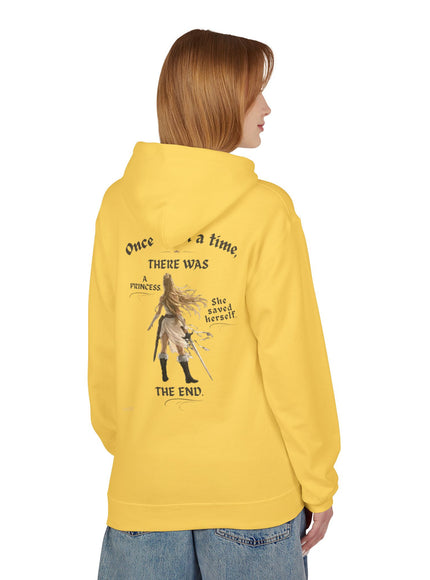 "She Saved Herself V1" (Ink both sides) Unisex Midweight Softstyle Fleece Hoodie
