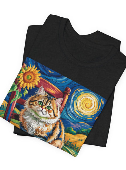 "Cat - Vincent Van Gogh style" V.1 Unisex Jersey Short Sleeve Tee