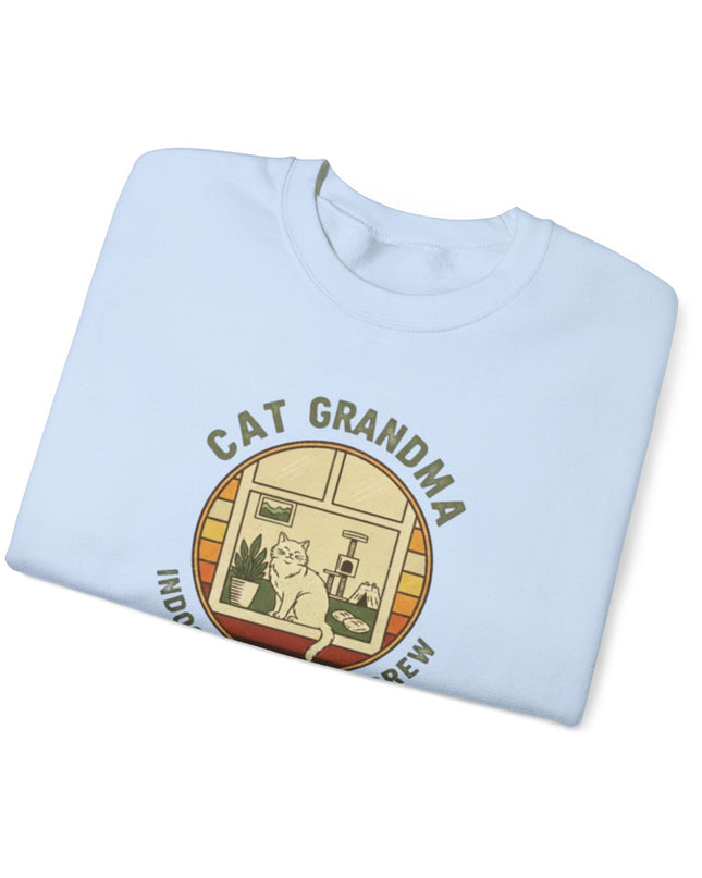 "Cat Grandma Indoor Adventure Crew" Unisex Adult Crewneck Sweatshirt