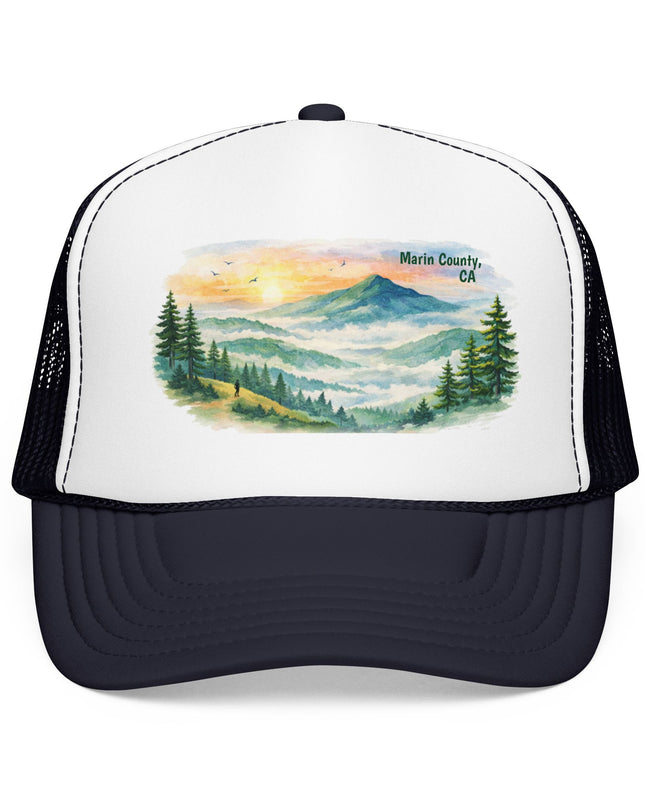 "Marin County, Where the Hills Meet the Sky" Foam Trucker Hat