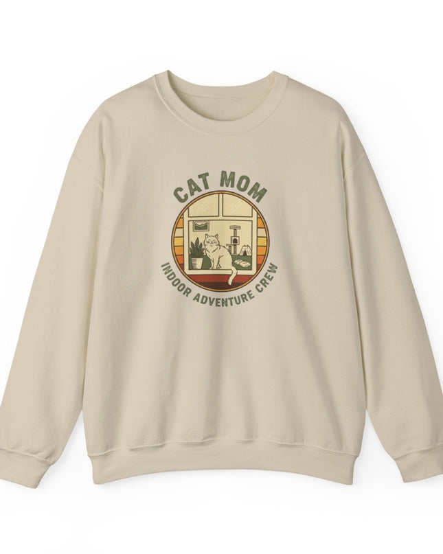 "Cat Mom Indoor Adventure Crew" Unisex Adult Sweatshirt