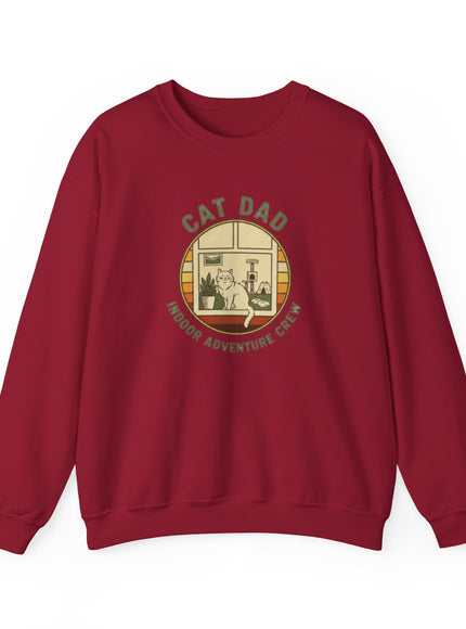 "Cat Dad Indoor Adventure Crew" Unisex Adult Sweatshirt