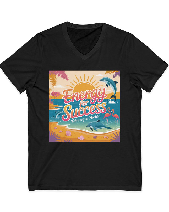 "February in Florida, Energy for Success" Ladies' V-Neck T-Shirt