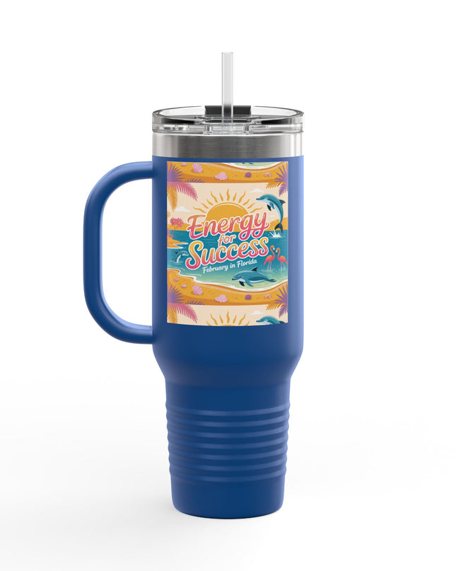 "February in Florida, Energy for Success" Insulated Travel Mug, 40oz