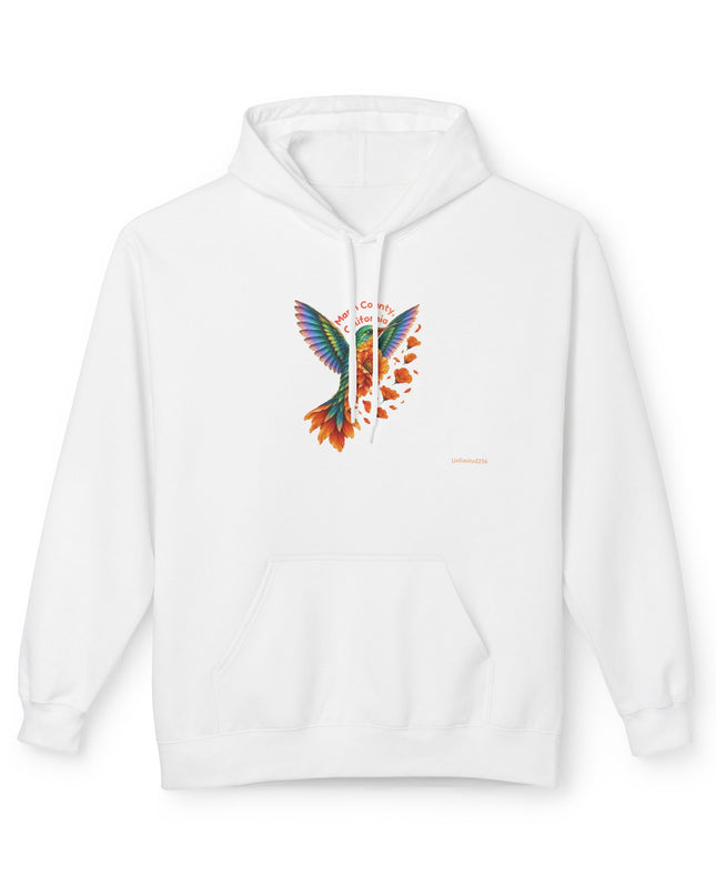 "Hummingbird and Poppies" Unisex Midweight Softstyle Fleece Hoodie