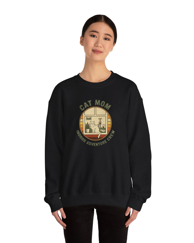 "Cat Mom Indoor Adventure Crew" Unisex Adult Sweatshirt