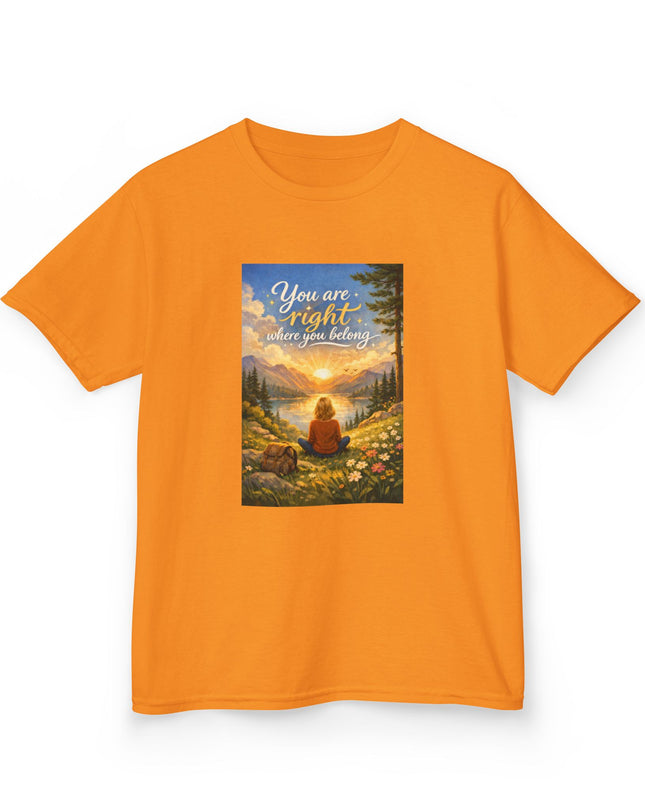 "You Are Right Where You Belong" Kids Heavy Cotton Tee
