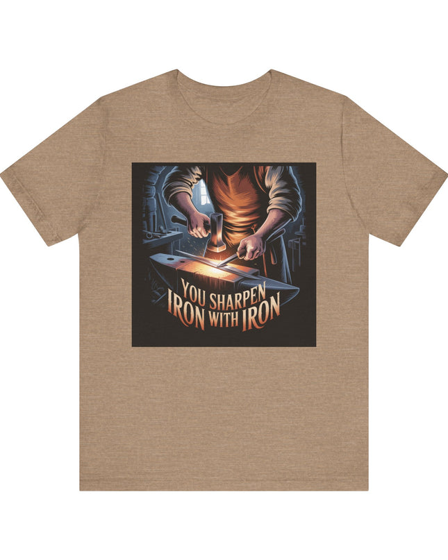"You sharpen iron with iron" Unisex Jersey Short Sleeve Tee