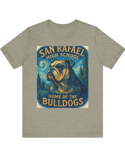 "San Rafael High School Home of the Bulldogs Vincent Van Gogh Style" Unisex Jersey Short Sleeve Tee
