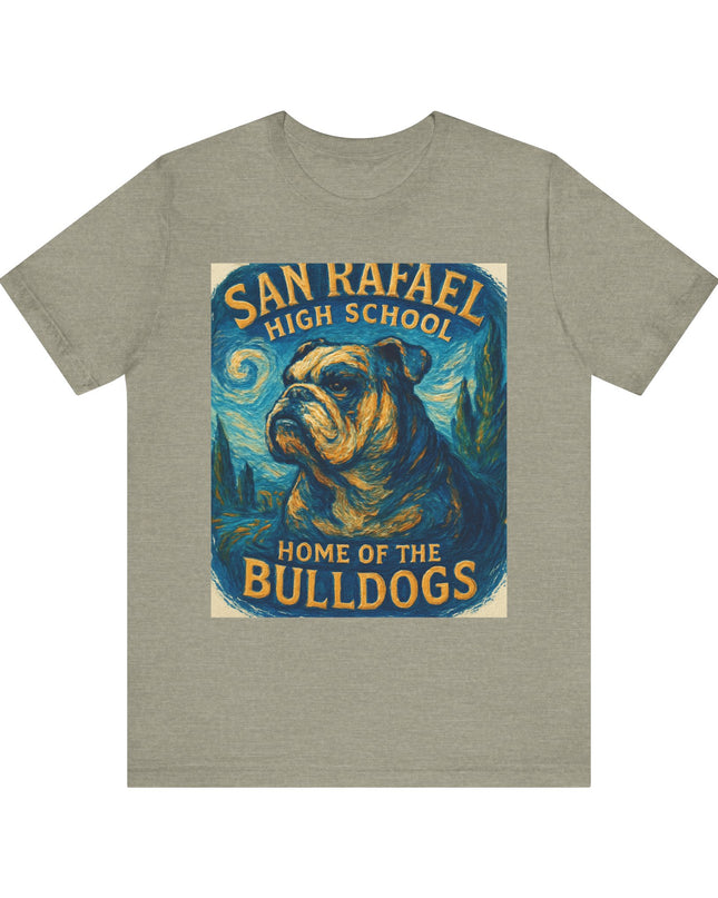 "San Rafael High School Home of the Bulldogs Vincent Van Gogh Style" Unisex Jersey Short Sleeve Tee