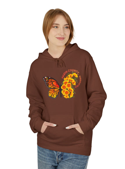 "Butterflies and Poppies Marin County, California" Unisex Midweight Softstyle Fleece Hoodie