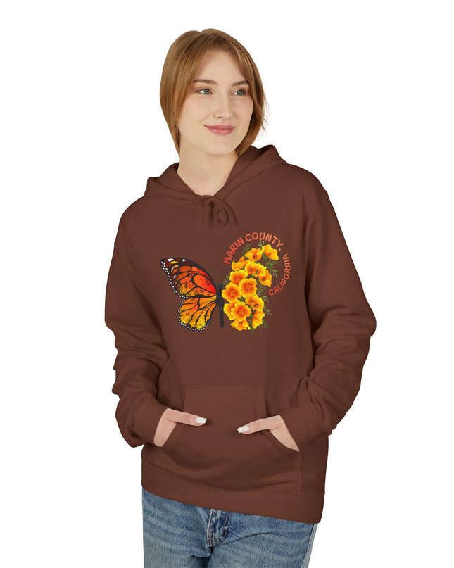 "Butterflies and Poppies Marin County, California" Unisex Midweight Softstyle Fleece Hoodie