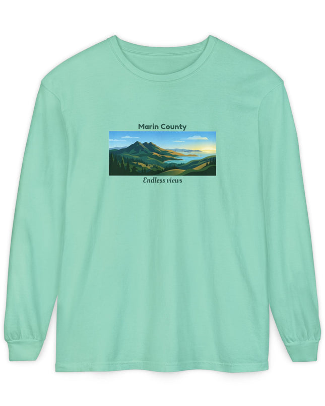 "Marin County - Endless Views" Unisex Garment-dyed Long Sleeve T-Shirt