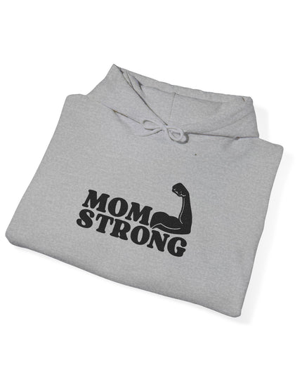 "Mom Strong (Black embroidery)" Unisex Heavy Blend Hooded Sweatshirt
