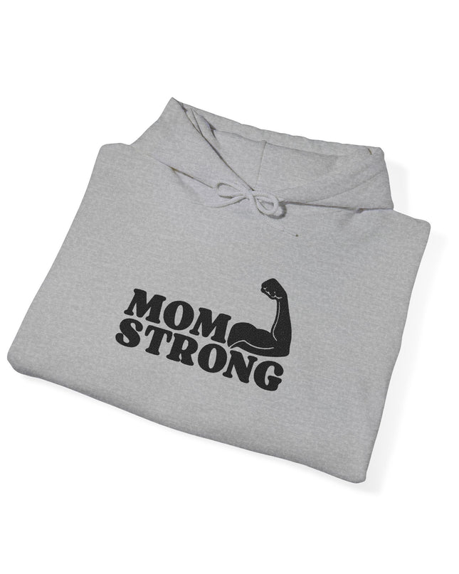 "Mom Strong (Black embroidery)" Unisex Heavy Blend Hooded Sweatshirt