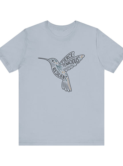 "Hummingbird with words in it" Unisex Jersey Short Sleeve Tee